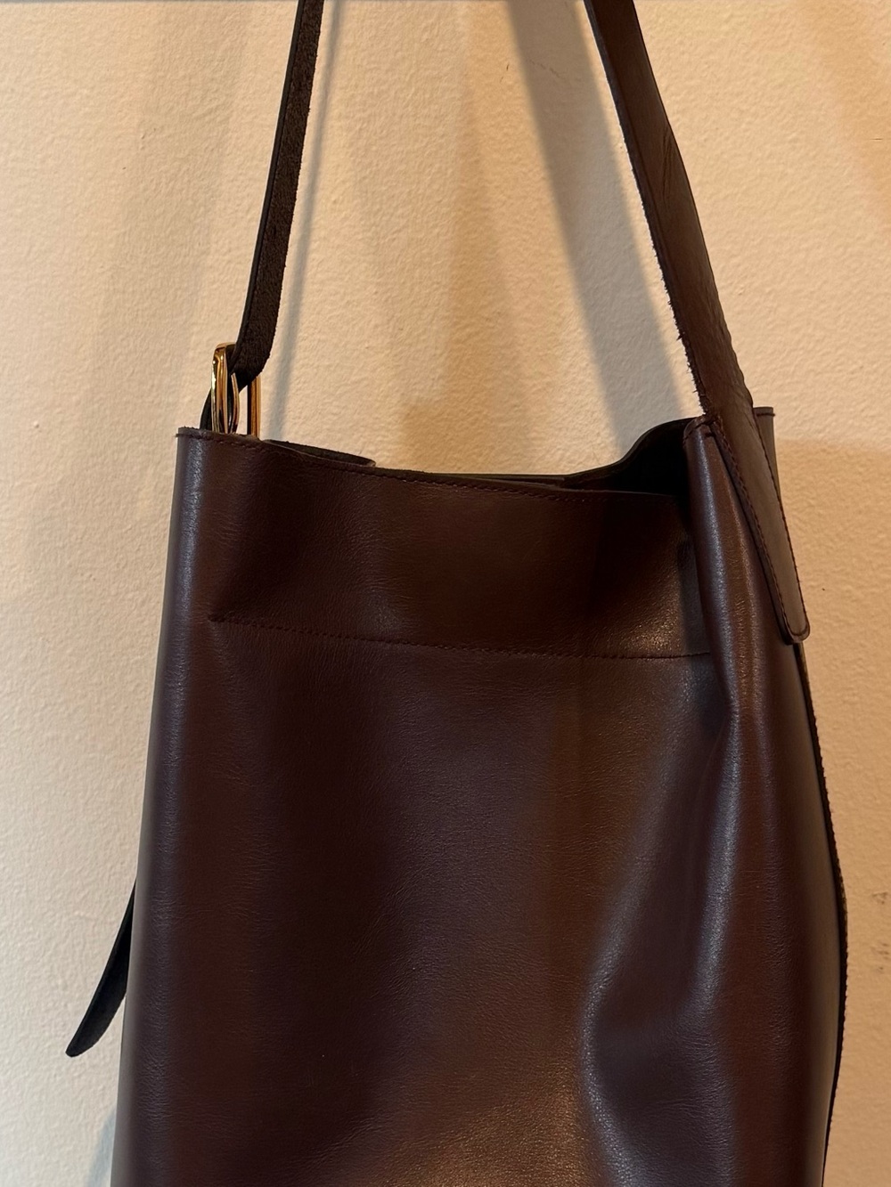Madewell Smooth Leather Bucket Tote in Dark Brown - Picture 3 of 7